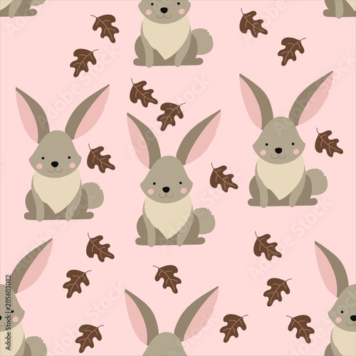 Seamless pattern animal forest background 