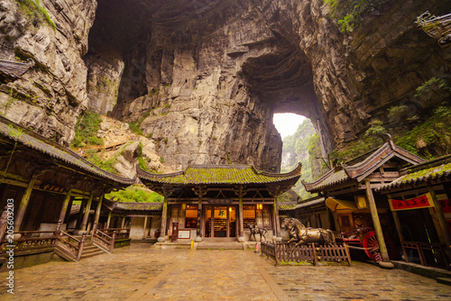 The ancient village in the three Bridges of wulong tiankeng