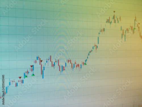 graph technique with candle stick of stock trading on the computer
