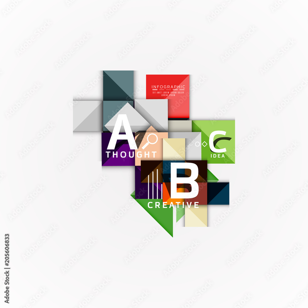 Abstract geometric option infographic banners, a b c steps process Abstract geometric option infographic banners, a b c steps process