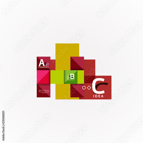 Abstract geometric option infographic banners, a b c steps process