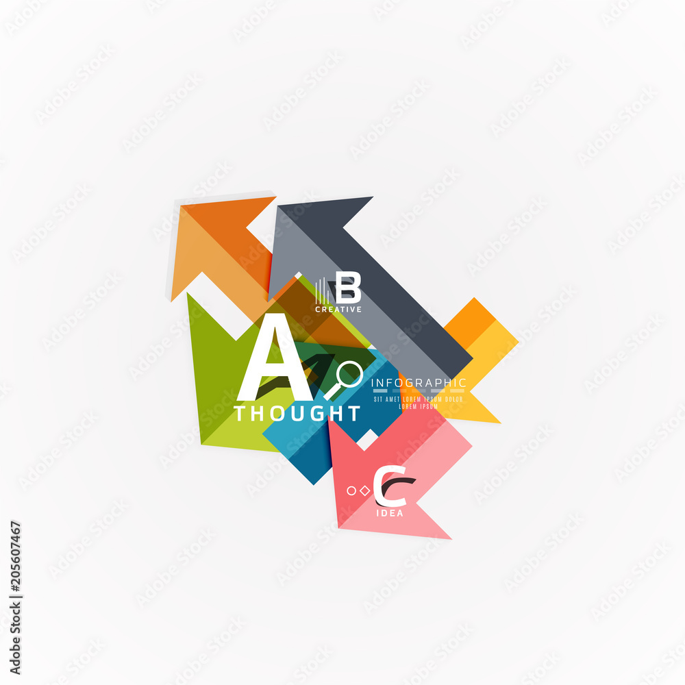 Abstract geometric option infographic banners, a b c steps process Abstract geometric option infographic banners, a b c steps process