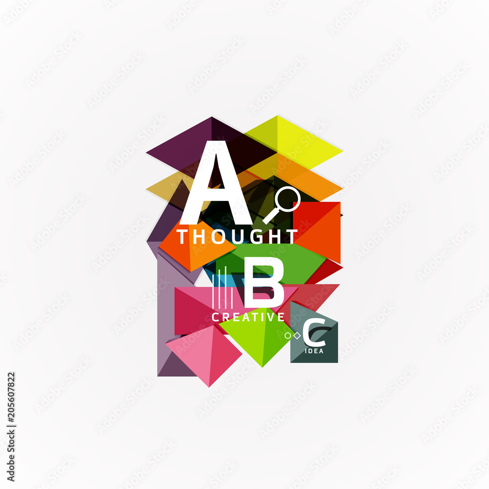 Abstract geometric option infographic banners, a b c steps process Abstract geometric option infographic banners, a b c steps process