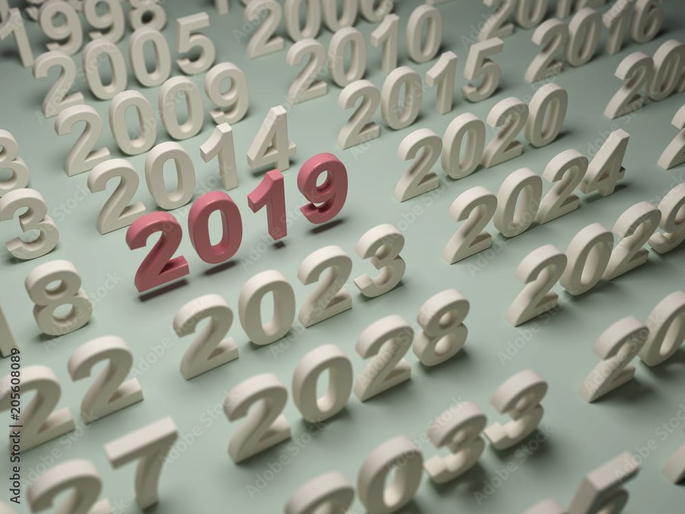 Happy New Year 2019 - 3D Rendered Image Happy New Year 2019 - 3D Rendered Image