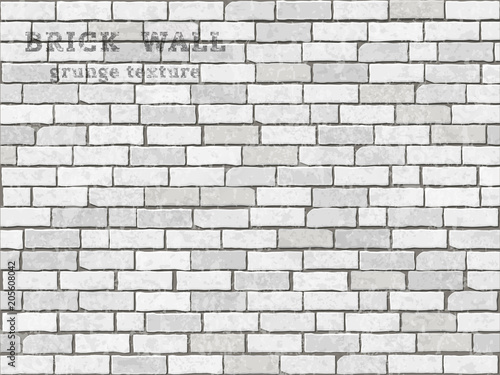 Old white brick wall texture grunge background.