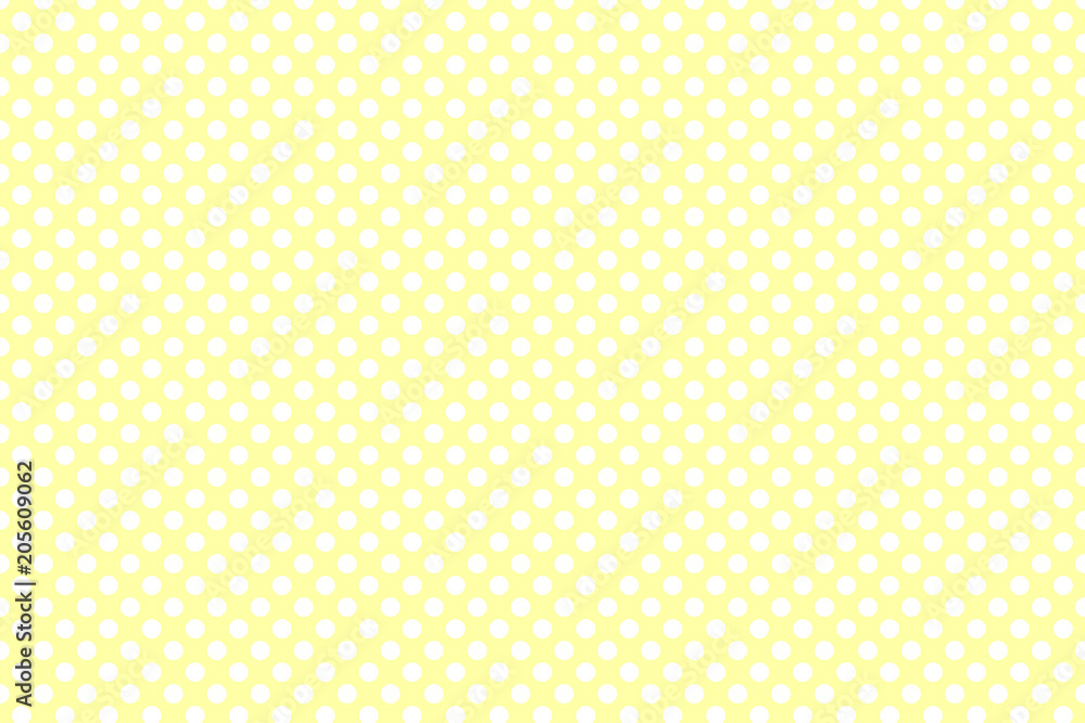 White and yellow polka dot background pattern