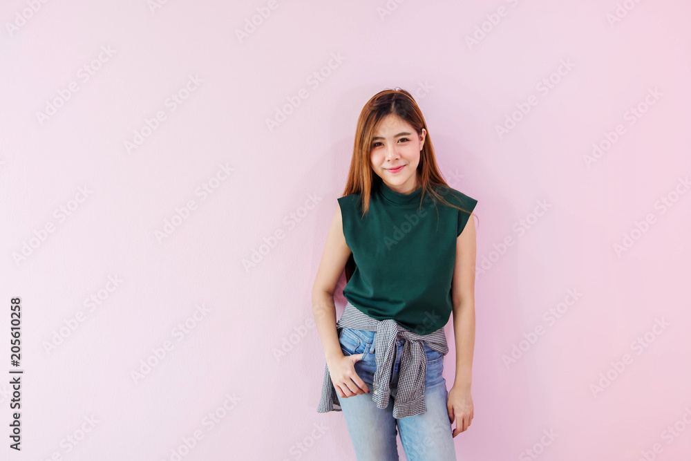Portrait of Happy Young Woman, Looking at camera with Charming Smile, Front view Portrait of Happy Young Woman, Looking at camera with Charming Smile, Front view