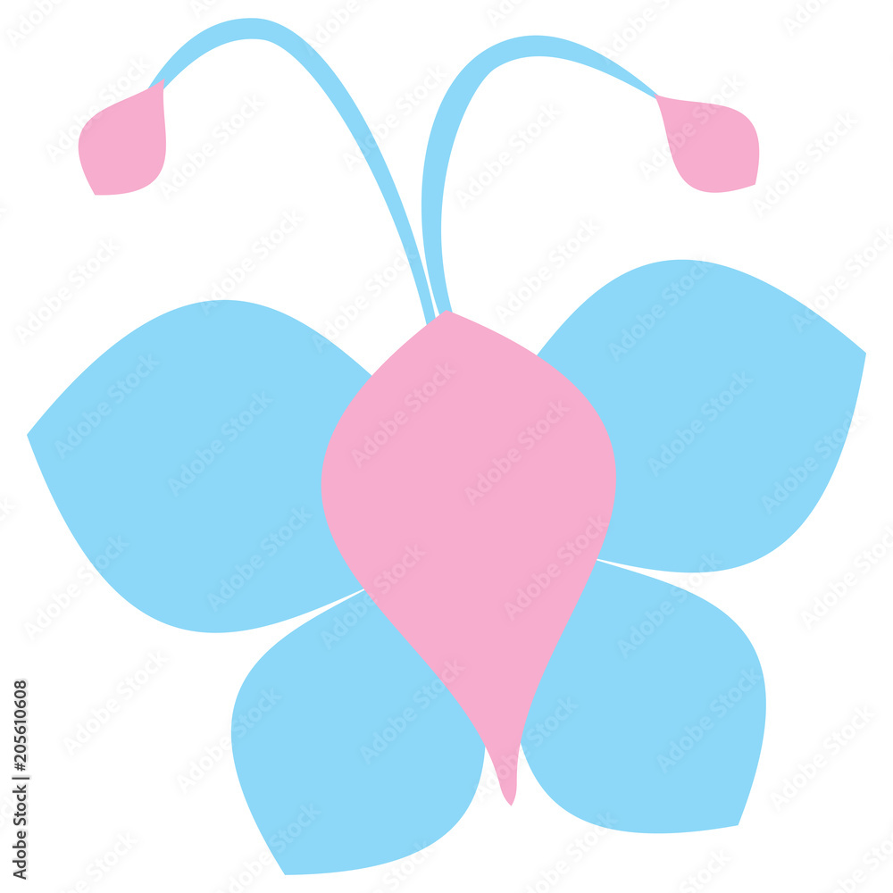 Abstract illustration of butterfly logo design on an isolated white background