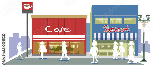 カフェのある街角