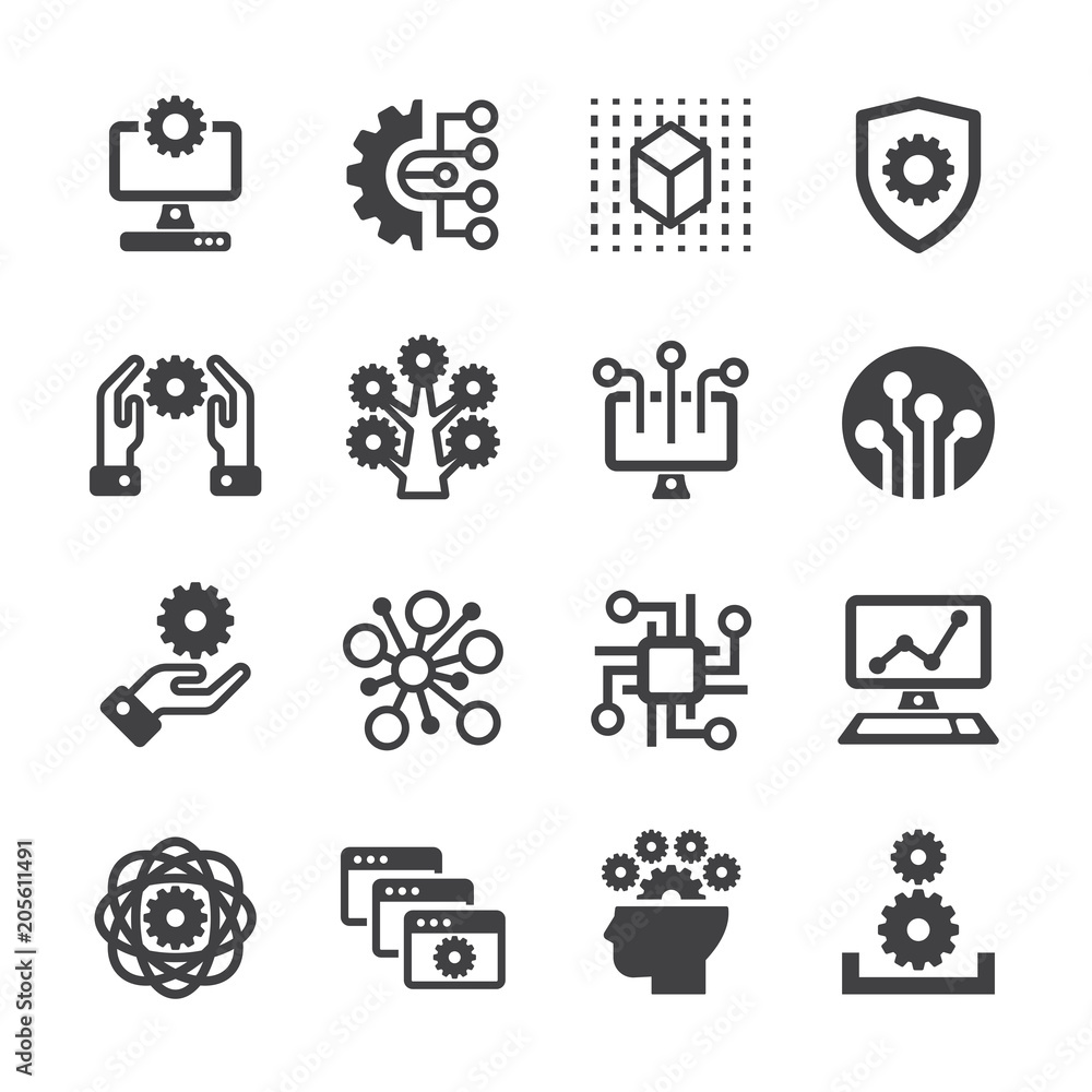 Technology icon set Technology icon set