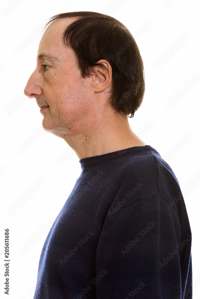 Profile view of the face of mature man Profile view of the face of mature man