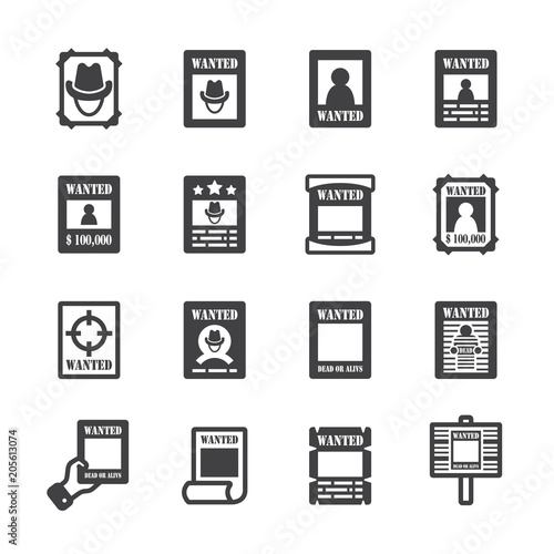 Wanted icon set