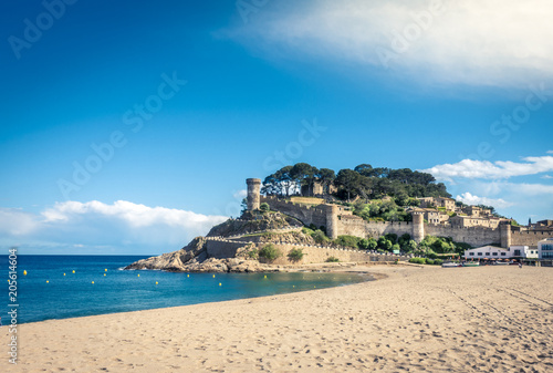 Medieval fortress of Tosa de Mar in Costa brava, mediterranean coast in Spain. photo