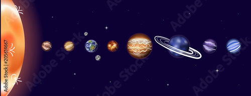 Vector illustration of solar system