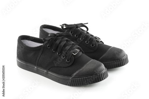 black sneakers isolated on white background