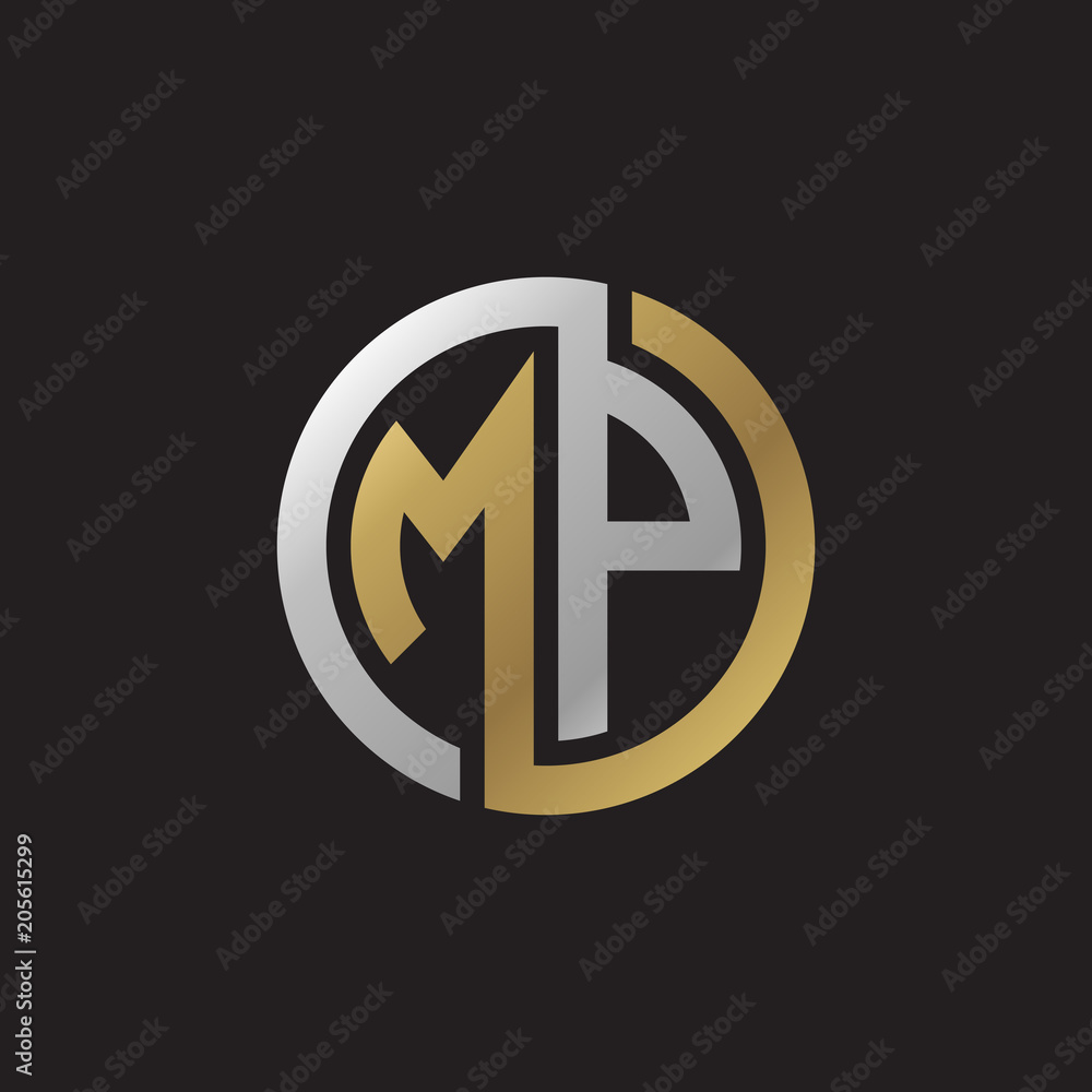 Initial Logo Letter MP With Shield Icon Golden Color Isolated On Dark  Background, Logotype Design For Company Identity. Royalty Free SVG,  Cliparts, Vectors, and Stock Illustration. Image 163285071.
