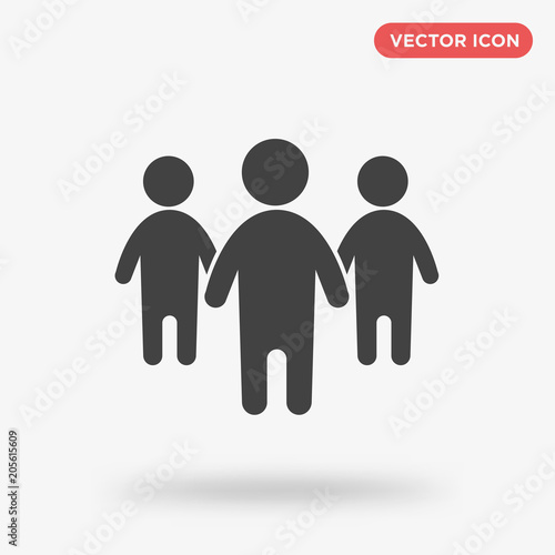 Three person icon isolated on white background