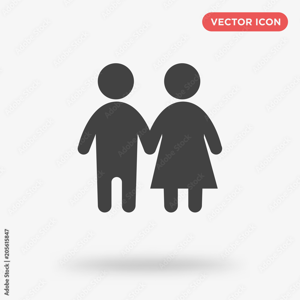 Boy and girl icon isolated on white background