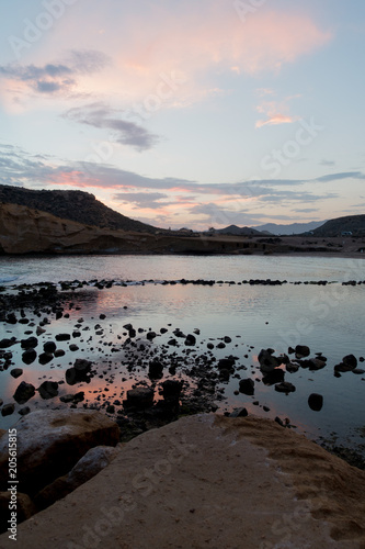 The closed cove in Aguilas at sunset, Murcia