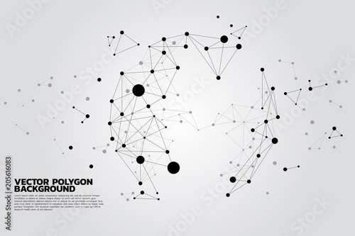 Vector polygon particle build to sphere: Concept of Futuristic, Big Data, Data transform