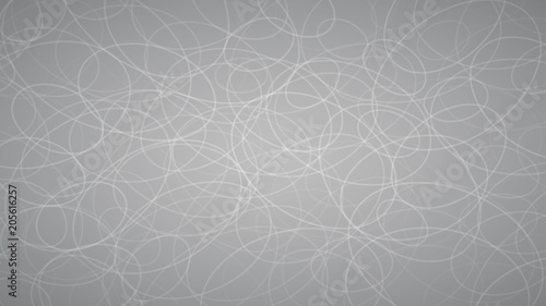 Abstract background of randomly arranged contours of elipses in gray colors.