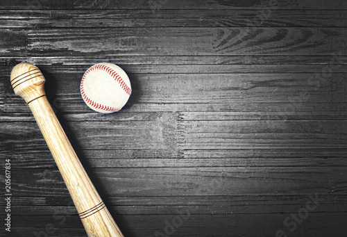 baseball, bat, ball, sport, american, copy space, wooden, photo