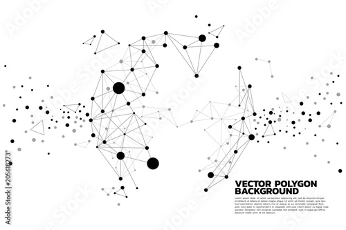 Network polygon particle dot connect line  build to sphere: Concept of Futuristic, Big Data, Data transform