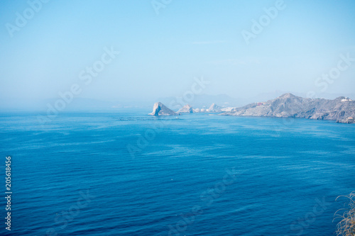 The sea in Calabardina under the blue sky, Murcia photo