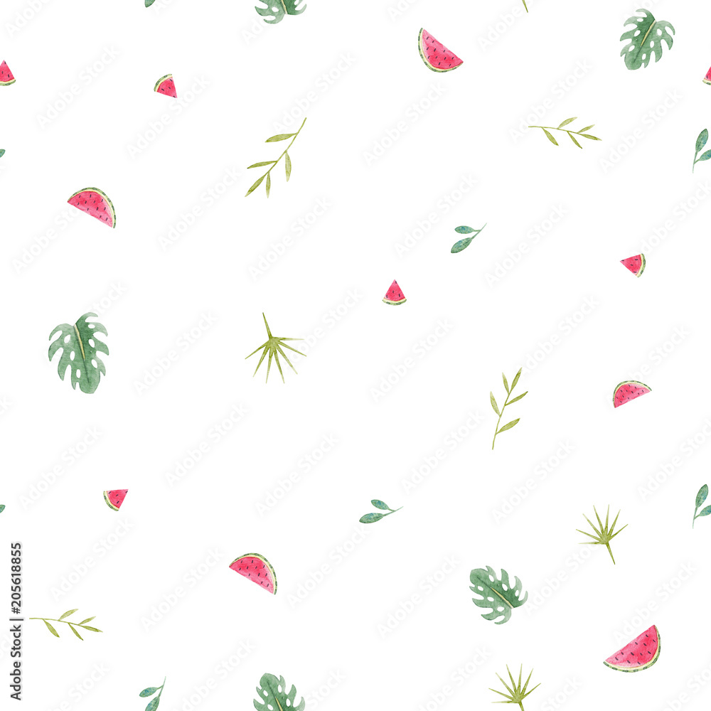 Watercolor tropical pineapple pattern Watercolor tropical pineapple pattern