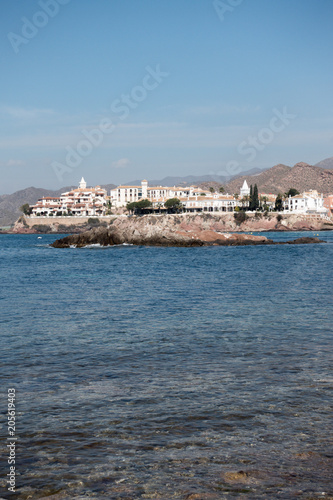 Fototapeta Naklejka Na Ścianę i Meble -  The sea in Calabardina under the blue sky, Murcia