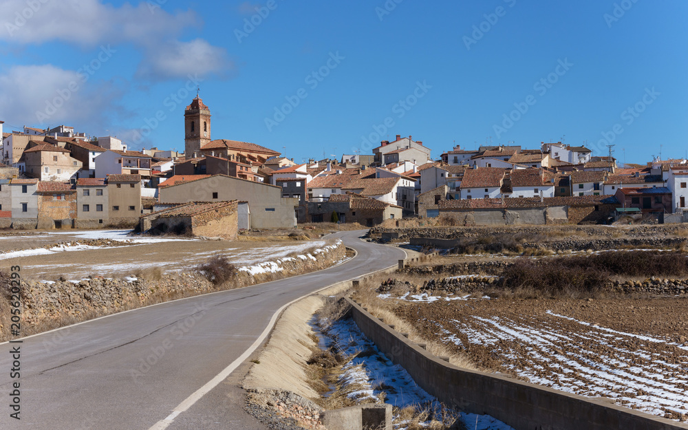 Vista del pueblo de San Agustín. Teruel. España