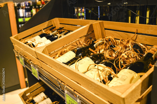 The wine section of the shop Euroopt shopping centre Gallery, the city of Minsk, February 2017