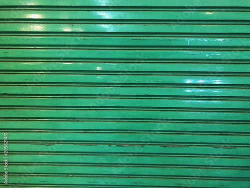 Green metal door 