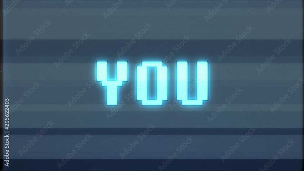 retro videogame YOU word text computer tv glitch interference noise screen animation seamless loop New quality universal vintage motion dynamic animated background colorful joyful video m retro videogame YOU word text computer tv glitch interference noise screen animation seamless loop New quality universal vintage motion dynamic animated background colorful joyful video m