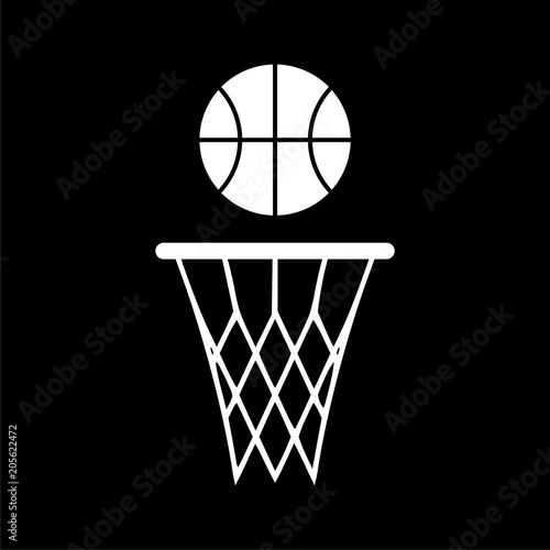 Basketball icon design on dark background