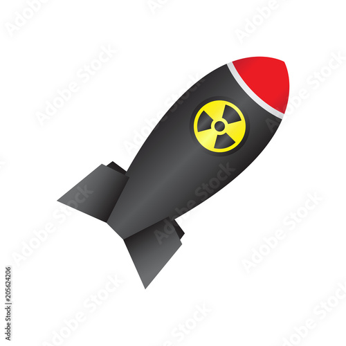 Rocket nuclear bomb vector design illustration