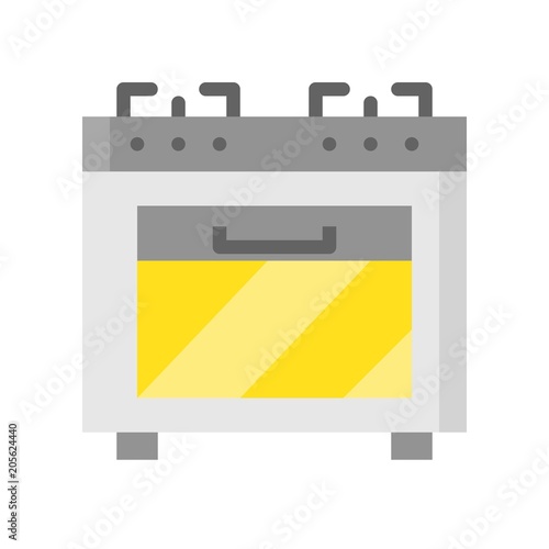 Stove top and oven, Kitchen appliances, flat design icon