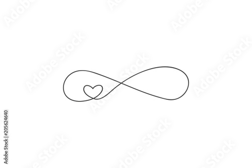 sign of infinity and heart icon. Element of wedding for mobile concept and web apps illustration. Thin line icon for website design and development, app development. Premium icon on white background