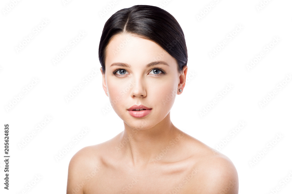 Portrait of beautiful young woman isolated on white background Portrait of beautiful young woman isolated on white background