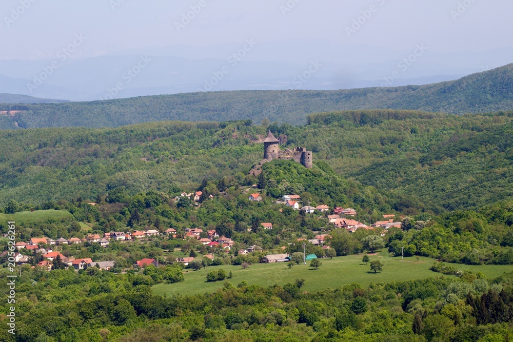Naklejka premium View of Somoska castle, Slovakia