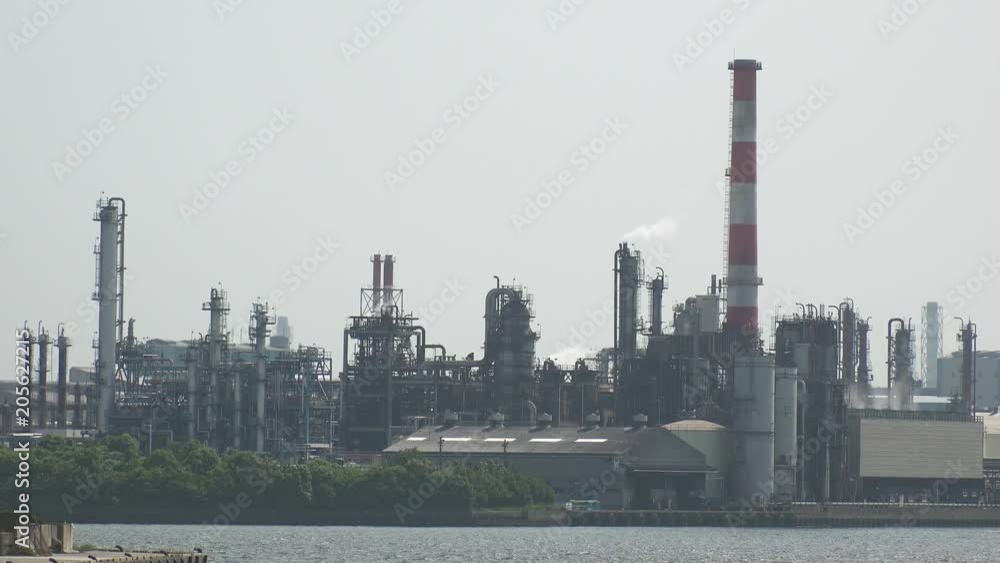 KAWASAKI, TOKYO, JAPAN - CIRCA MAY 2018 : Scenery of INDUSTRIAL FACTORY AREA in KAWASAKI. KAWASAKI, TOKYO, JAPAN - CIRCA MAY 2018 : Scenery of INDUSTRIAL FACTORY AREA in KAWASAKI.