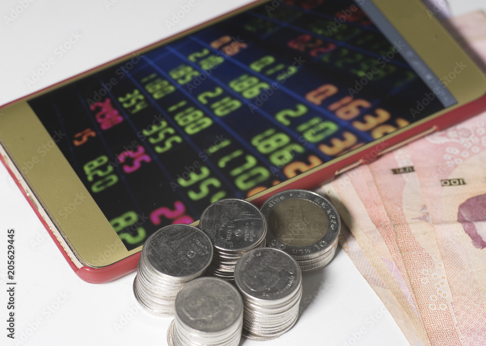 Financial graph on a Mobile Phone Financial graph on a Mobile Phone