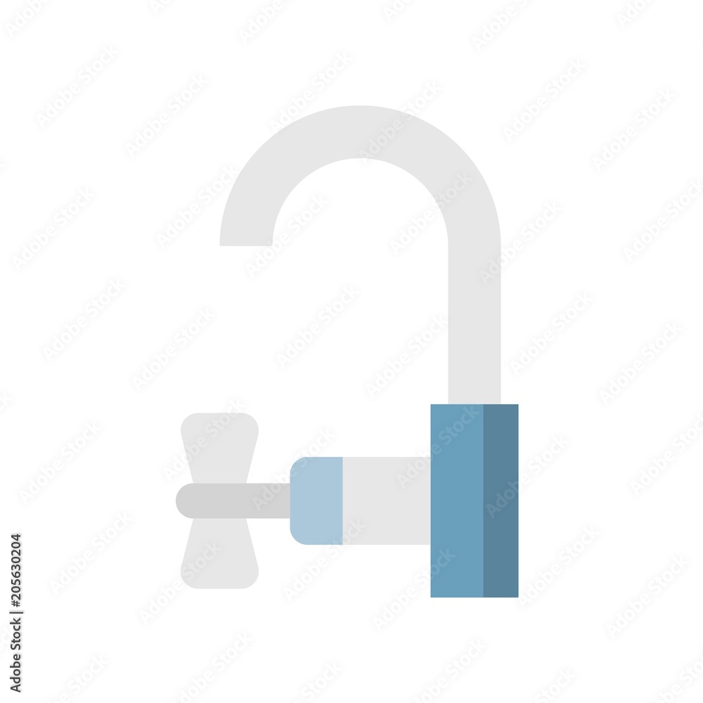 Kitchen faucet or water tap, flat design icon Kitchen faucet or water tap, flat design icon