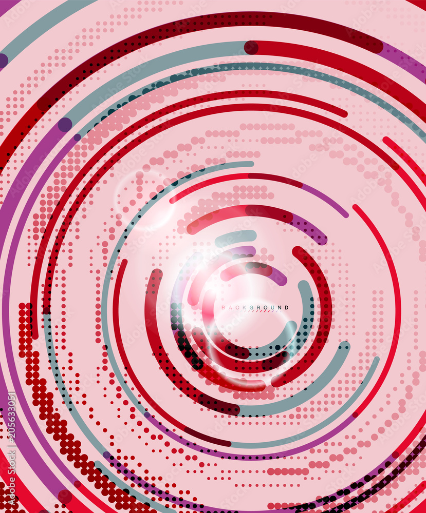 Circular lines, circles, geometric abstract background Circular lines, circles, geometric abstract background