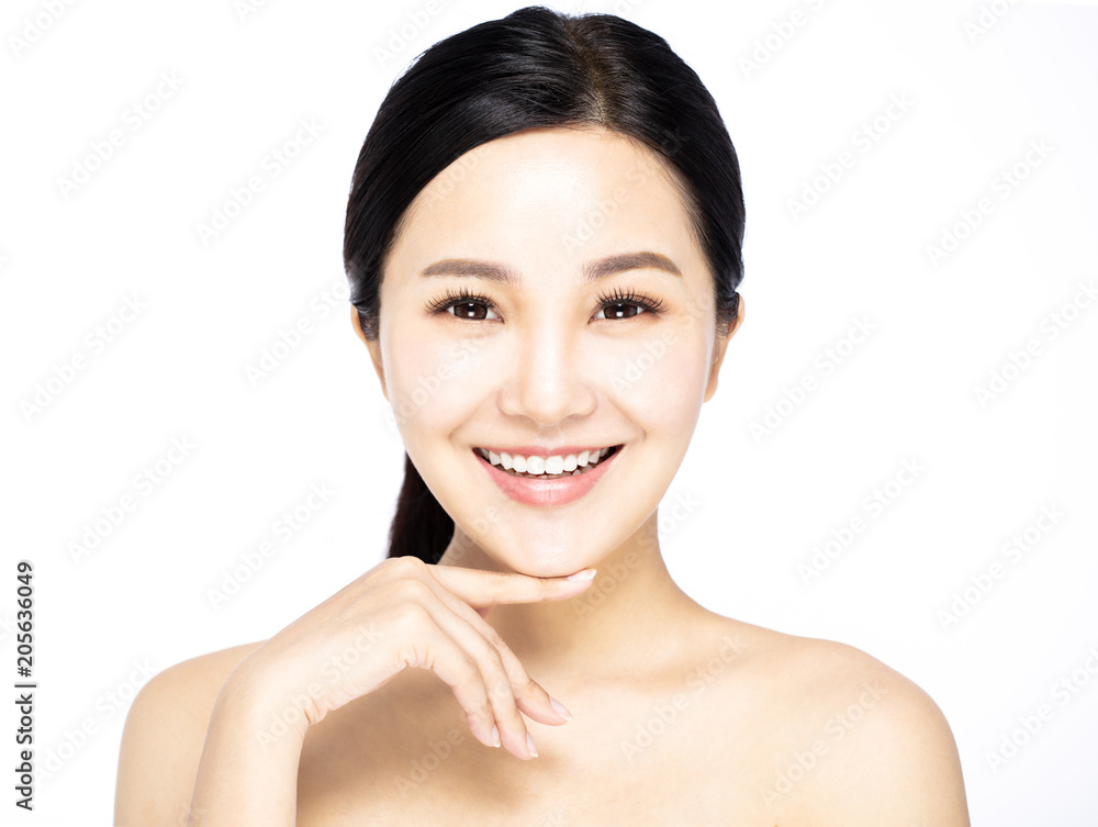 close up young smiling beauty face