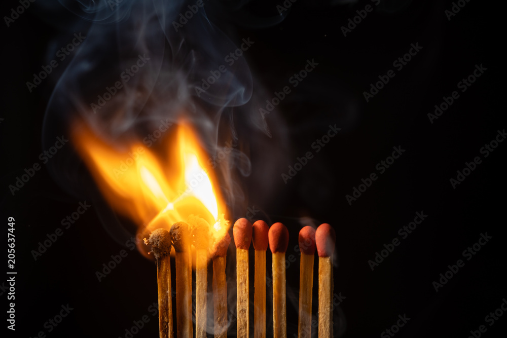  Flames of matches