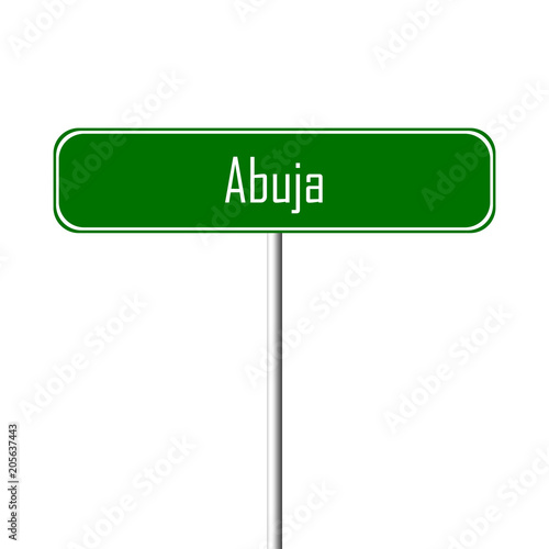 Abuja Town sign - place-name sign