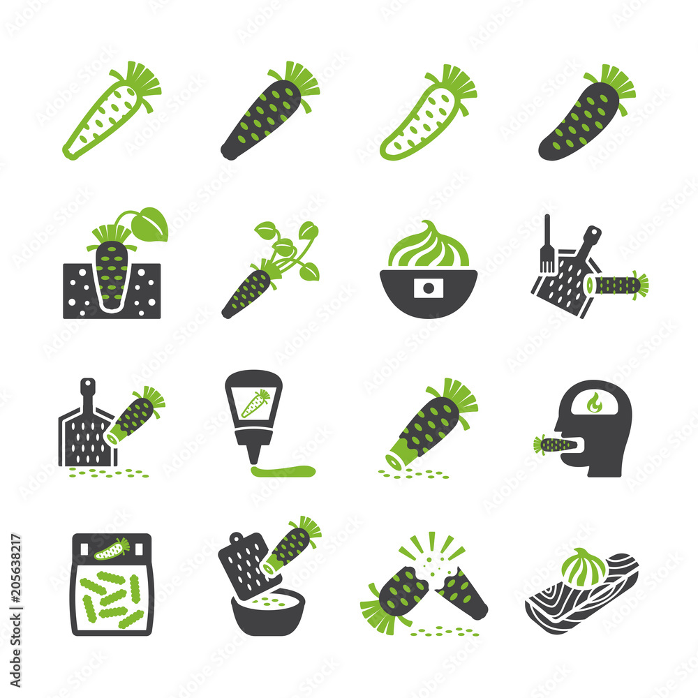 Wasabi icon set Stock Vector Adobe Stock