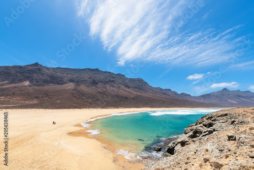 Partial view of Barlovento beach in Fuerteventura, Spain