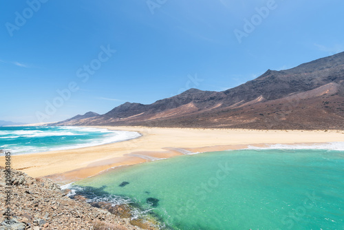 Partial view of Barlovento beach in Fuerteventura, Spain